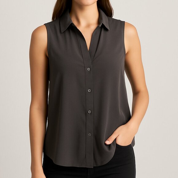 H&M Tops - H&M Charcoal Sleeveless Blouse